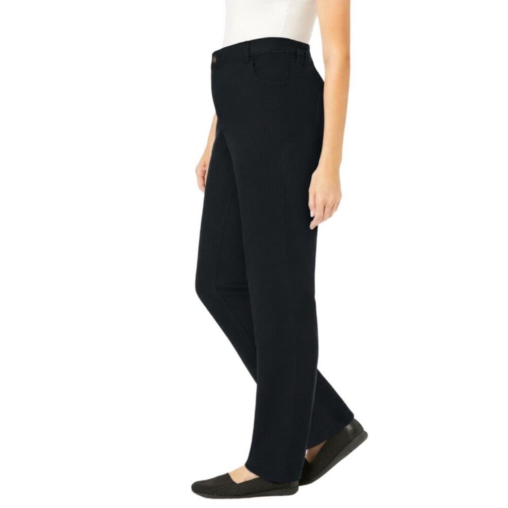 NWT Woman Within size 20W straight leg two button wide waistband jeans. - Picture 1 of 6